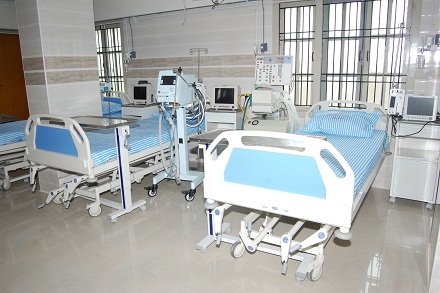 ICU and Critical Care Unit with mechanical ventilators and monitoring